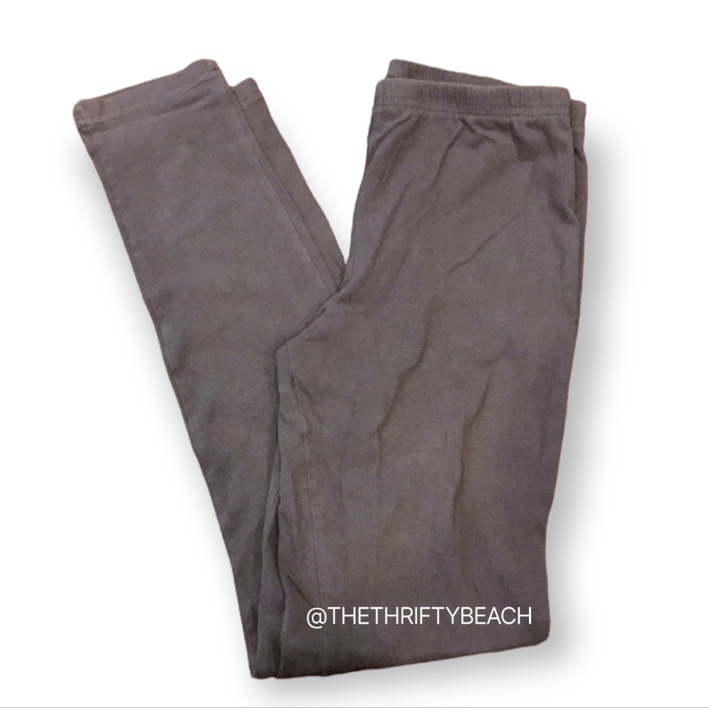 Total Girl Gray Solid Knit Leggings - Girls Size XL (14-16)